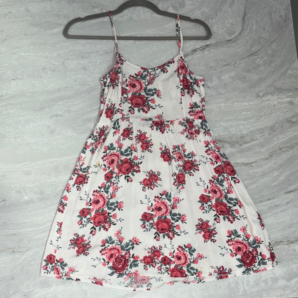 H&M Floral Mini Dress - White and Red